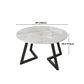 Round Double Pedestal Table Simplicity Style Stone Dining Site Table