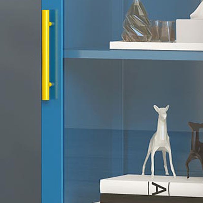 Metal Industrial Standard Bookcase Vertical Bookcase with Glass Door Clearhalo 'Bookcases' 'furn' 'furn_bookcases' 'Furniture' 'furniture_bookcases' 'kitchen' 'kitchen_bookcases' 'Living Room Furniture' 'Office Furniture' 1200x1200_cbed6155-06b4-4850-9f6e-7893122cbfce