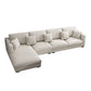 Linen Blend Square Arm Sofa and Sectional with Slipcovered for Living Room