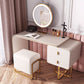 2-Drawer Glam Makeup Vanity Set Faux Leather Vanity Dressing Table