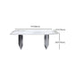 Contemporary Rectangle Sintered Stone Top and Metal Base Dining Table with Chairs