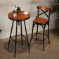 Solid Wood Dining Stools Industrial Dining Stools with Metal Base