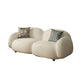 Contemporary 29.52" H White Wool Square Arm Sofa for Living Room