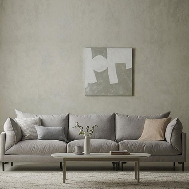 Modern Linen Square Arm Sofa with Bolster Pillows for Living Room, Apartment Clearhalo 'furn' 'furn_sofas' 'Furniture' 'furniture_sofas' 'kitchen' 'kitchen_sofas' 'Living Room Furniture' 'Sofa' 'sofas' 1200x1200_cbf3d668-d5af-4bd0-9e75-57a44ff7cd08