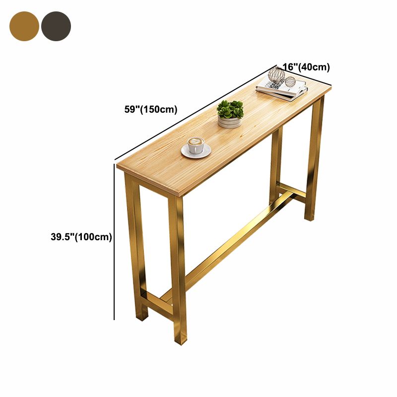 Modern Solid Wood Bistro Accent Dining Table Rectangle Bar Table in Natural Clearhalo 'Bar Furniture' 'Bar Tables' 'bar_tables' 'furn' 'furn_bar_tables' 'Furniture' 'furniture_bar_tables' 'Kitchen & Dining Furniture' 1200x1200_cbf3e243-d12b-4af7-8f59-97e5000e7101