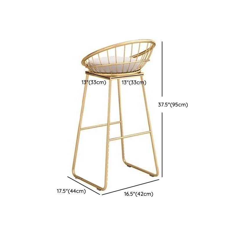 Armloze eetgelegen Glam lage achterste barkrukken met gouden metalen basis