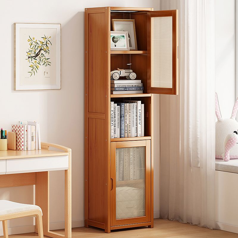 Contemporary Closed Back Bookcase Bamboo Vertical Bookshelf with Doors Clearhalo 'Bookcases' 'furn' 'furn_bookcases' 'Furniture' 'Office Furniture' 1200x1200_cbf6a610-ceeb-42e3-9989-43ceb6d253f0