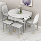 Slate and Wood Table Contemporary Retractable Round Dining Table Clearhalo 'Dining Tables & Seating' 'Dining Tables' 'dining_table' 'furn' 'furn_dining_table' 'Furniture' 'Kitchen & Dining Furniture' 1200x1200_cbf6ca18-42b2-4e1f-8a1e-114ef0a6d1be