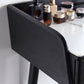 Contemporary Stone Makeup Dressing Table 33.5" H 2 Drawers Vanity Table in Black Clearhalo 'Bedroom Furniture' 'furn' 'furn_makeup_vanities' 'Furniture' 'Makeup Vanities' 'makeup_vanities' 1200x1200_cbf73163-2a14-4de5-ba1b-182662947f93