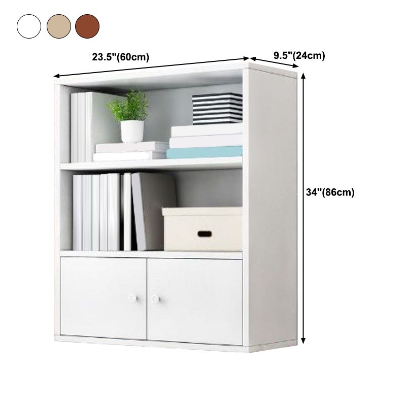 Modern Solid Bookcase Brown Rectangular Bookshelf for Living Room