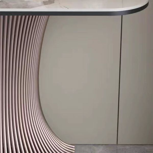Tavolo di accento di pietra contemporanea mezza luna divano rosa console per sala