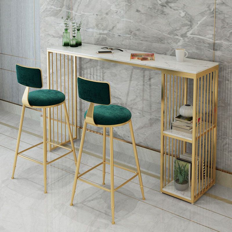 Glam Style Rectangle Counter Table Marble Top 42-inch Height Table for Dining Room Clearhalo 'Bar Furniture' 'Bar Tables' 'bar_tables' 'furn' 'furn_bar_tables' 'Furniture' 'furniture_bar_tables' 'Kitchen & Dining Furniture' 'kitchen&dining_furn' 'kitchen' 1200x1200_cbfe4e62-b470-4408-93a8-69bd8cabb065