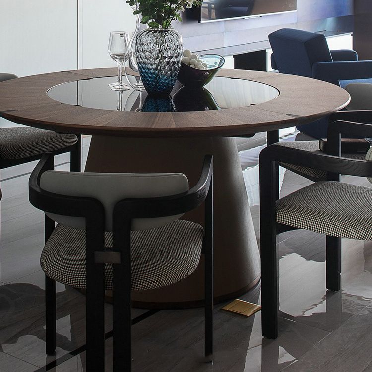 Sedia da pranzo con bracciolo per sala da pranzo Sedia da pranzo moderna in legno massello per la casa