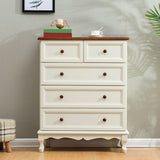 Mid-Century Modern Accent Chest with 5 Drawers Storage Cabinet