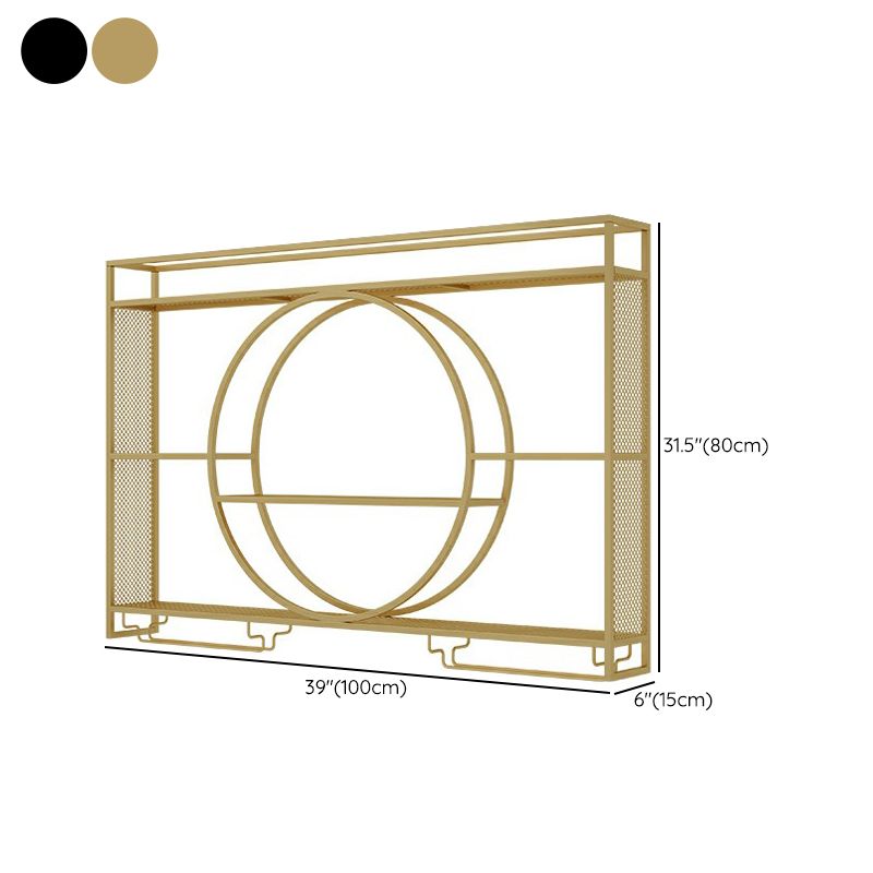 Botella de vino de metal y estante de vino de metal y estante de vidrio sin luz sin luz