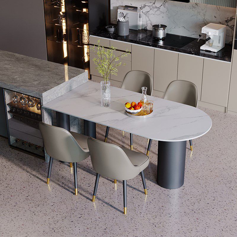 Mueble de piedra de comedor estilo simplicidad con 3 pies