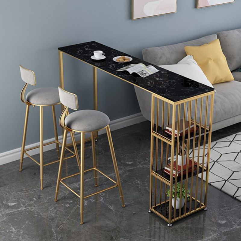 Artificial Marble Bar Table 42-inch Height Top Glam Style Bistro Table Clearhalo 'Bar Furniture' 'Bar Tables' 'bar_tables' 'furn' 'furn_bar_tables' 'Furniture' 'furniture_bar_tables' 'Kitchen & Dining Furniture' 1200x1200_cc037fe4-c10a-4849-a5b8-5c72102f3f3b