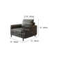 Modern Faux Leather Sofa Single Cushion Loose Back Sofa in Grey