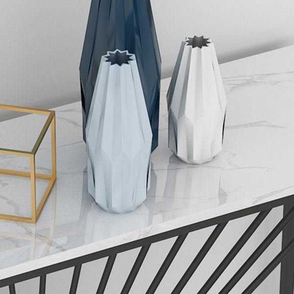 Rectangle Marble Top Accent Table with Iron Frame Base for Hall Clearhalo 'Console Tables' 'console_tables' 'Entry & Mudroom Furniture' 'furn' 'furn_console_tables' 'Furniture' 1200x1200_cc079614-7d8f-4ed6-92a1-8a6782f5db27