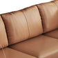 Faux Leather Sofa with Pillow Top Arm for Living Room in Orange