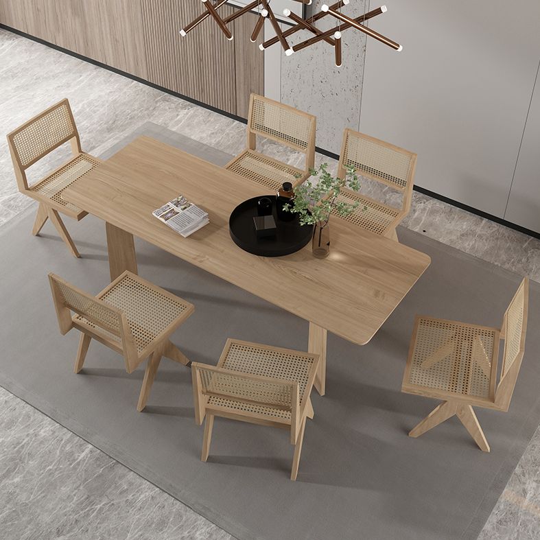 Simple Kitchen Standard Dining Table Solid Wood Khaki Dining Table with 4 Legs Base Clearhalo ' dining_table' 'Dining Tables & Seating' 'Dining Tables' 'furn' 'furn_dining_table' 'Furniture' 'furniture_dining_table' 'Kitchen & Dining Furniture' 'kitchen&dining_furn' 'kitchen' 'kitchen_dining_table' 1200x1200_cc09183b-47f9-48cb-80a4-173b4c85f216