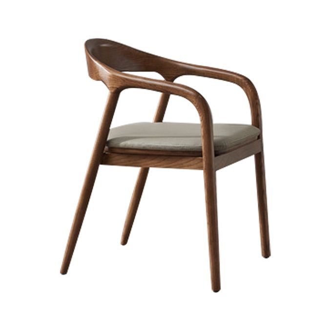 Traditional Style Solid Wood Dining Arm Chair Matte Finish Open Back Dining Chair Clearhalo ' kitchen&dining_furn' 'Dining Chairs' 'Dining Tables & Seating' 'dining_chair' 'furn' 'furn_dining_chair' 'Furniture' 'furniture_dining_chair' 'Kitchen & Dining Furniture' 'kitchen' 1200x1200_cc098385-d8a3-4791-8775-122e3715a123