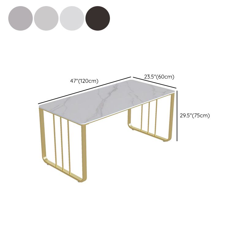 Bureau de bureau contemporain incurvé finition antique finit bureau avec des jambes métalliques