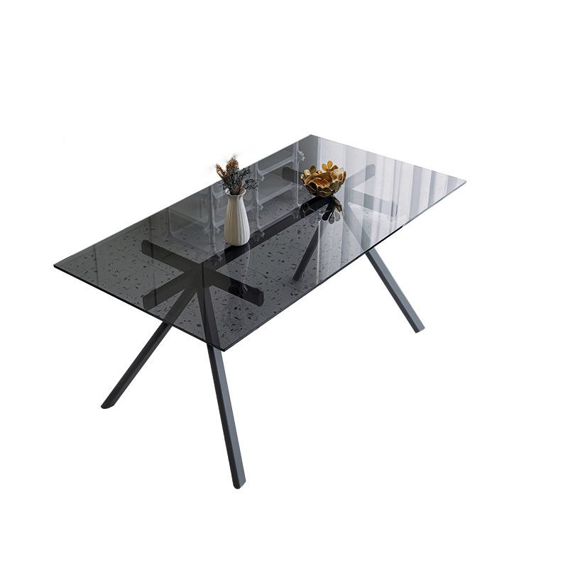 Simplicity Style Rectangle Glass Dining Site Table with 4-foot Clearhalo 'Dining Tables & Seating' 'Dining Tables' 'dining_table' 'furn' 'furn_dining_table' 'Furniture' 'Kitchen & Dining Furniture' 1200x1200_cc0b3f90-46cb-4d64-bed4-5f7ac0f3cb90