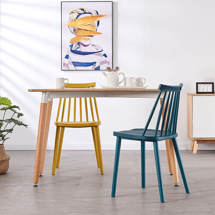 Scandinavian Plastic Chair 30"H Slat Back Side Chair Bedroom Dining Chair Clearhalo ' kitchen&dining_furn' 'Dining Chairs' 'Dining Tables & Seating' 'dining_chair' 'furn' 'furn_dining_chair' 'Furniture' 'furniture_dining_chair' 'Kitchen & Dining Furniture' 'kitchen' 1200x1200_cc0b5420-346d-4632-a5a0-f6e31233f95c