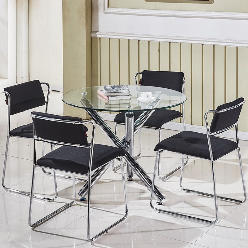 Round Shape Transparent Dining Table Glass Table Minimalist with 3 Legs Clearhalo ' dining_table' 'Dining Tables & Seating' 'Dining Tables' 'furn' 'furn_dining_table' 'Furniture' 'furniture_dining_table' 'Kitchen & Dining Furniture' 'kitchen&dining_furn' 'kitchen' 'kitchen_dining_table' 1200x1200_cc0c67cc-30af-463c-89dc-6bcc7f728929