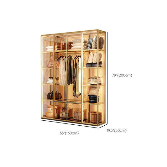 Metal Storage Cabinet with Glass Doors Contemporary Hinged Door Cabinet Clearhalo 'Armoires & Wardrobes' 'armoires_wardrobes' 'Bedroom Furniture' 'furn' 'furn_armoires_wardrobes' 'Furniture' 1200x1200_cc0ca182-1179-4cb3-8811-7a8f18313067