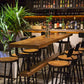 Rectangular Bar-height Table Wood Top Bistro Pub Table with Black Legs