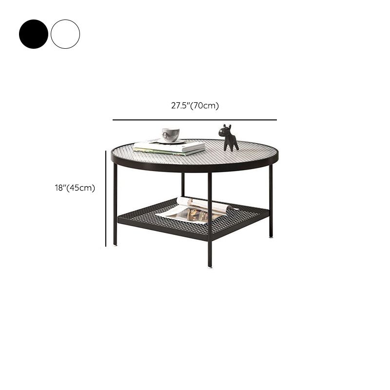 Glass Round Coffee Table 4 Legs Base Type Nesting Cocktail Table Clearhalo 'Coffee & Accent Tables' 'Coffee Tables' 'coffee_tables' 'furn' 'furn_coffee_tables' 'Furniture' 'Living Room Furniture' 1200x1200_cc0d99f7-27c7-4ba7-acd7-d7f31e046d37