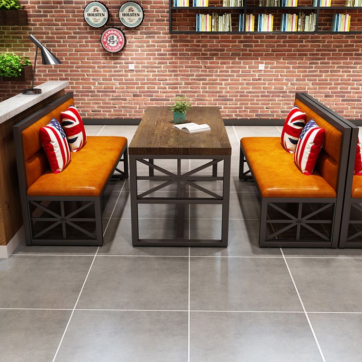 Industrial Solid Wood Dining Table Brown Rectangle Table with Black Frame for Dinning Room Clearhalo ' dining_table' 'Dining Tables & Seating' 'Dining Tables' 'furn' 'furn_dining_table' 'Furniture' 'furniture_dining_table' 'Kitchen & Dining Furniture' 'kitchen&dining_furn' 'kitchen' 'kitchen_dining_table' 1200x1200_cc0f78db-6aa3-464b-a3b6-e2e40c4b89c7