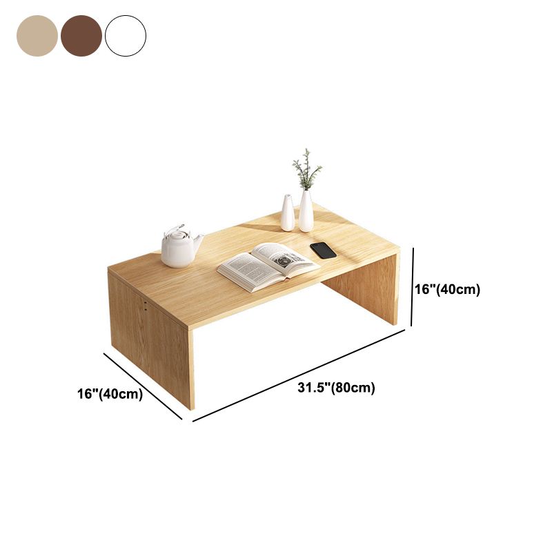 12.5"/15.7" Tall Modern Sled Base Wood Rectangular Table Top Coffee Table Clearhalo 'Coffee & Accent Tables' 'Coffee Tables' 'coffee_tables' 'furn' 'furn_coffee_tables' 'Furniture' 'furniture_coffee_tables' 'Living Room Furniture' 1200x1200_cc11bbc0-4e73-4dab-ac6c-21eff753afc3