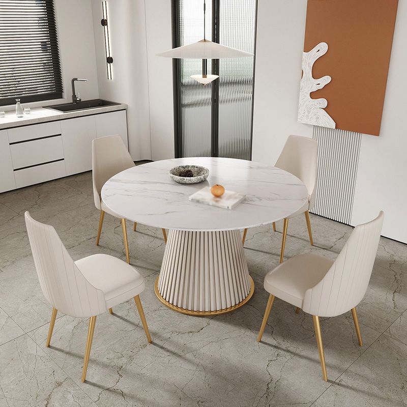 Traditional Luxury Dining Table Round Sintered Stone Pedestal Dining Table Clearhalo ' dining_table' 'Dining Tables & Seating' 'Dining Tables' 'furn' 'furn_dining_table' 'Furniture' 'furniture_dining_table' 'Kitchen & Dining Furniture' 'kitchen&dining_furn' 'kitchen' 'kitchen_dining_table' 1200x1200_cc130e8b-985c-43c5-a317-7d032d853c37