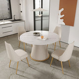 Traditional Luxury Dining Table Round Sintered Stone Pedestal Dining Table Clearhalo ' dining_table' 'Dining Tables & Seating' 'Dining Tables' 'furn' 'furn_dining_table' 'Furniture' 'furniture_dining_table' 'Kitchen & Dining Furniture' 'kitchen&dining_furn' 'kitchen' 'kitchen_dining_table' 1200x1200_cc130e8b-985c-43c5-a317-7d032d853c37