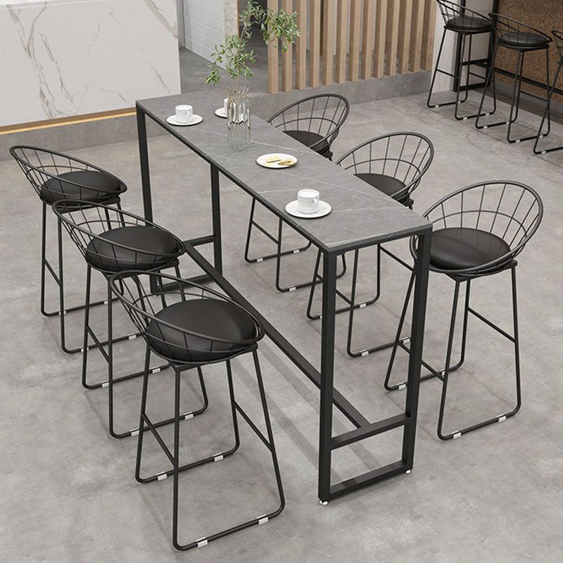 Industrial Rectangle Top Counter Table Marble Top 42-inch Height Bar Table Clearhalo 'Bar Furniture' 'Bar Tables' 'bar_tables' 'furn' 'furn_bar_tables' 'Furniture' 'furniture_bar_tables' 'Kitchen & Dining Furniture' 'kitchen&dining_furn' 'kitchen' 1200x1200_cc13d466-61e0-4e9c-9f12-0654b630b5ad