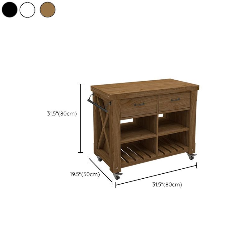 Modern Dining Room Prep Table Rectangular Kitchen Trolley with Open Storage Clearhalo 'furn' 'furn_kitchen_islands_carts' 'Furniture' 'Kitchen & Dining Furniture' 'Kitchen Islands & Carts' 'kitchen_islands_carts' 1200x1200_cc14bebb-387d-4321-a0a6-667143442d5f
