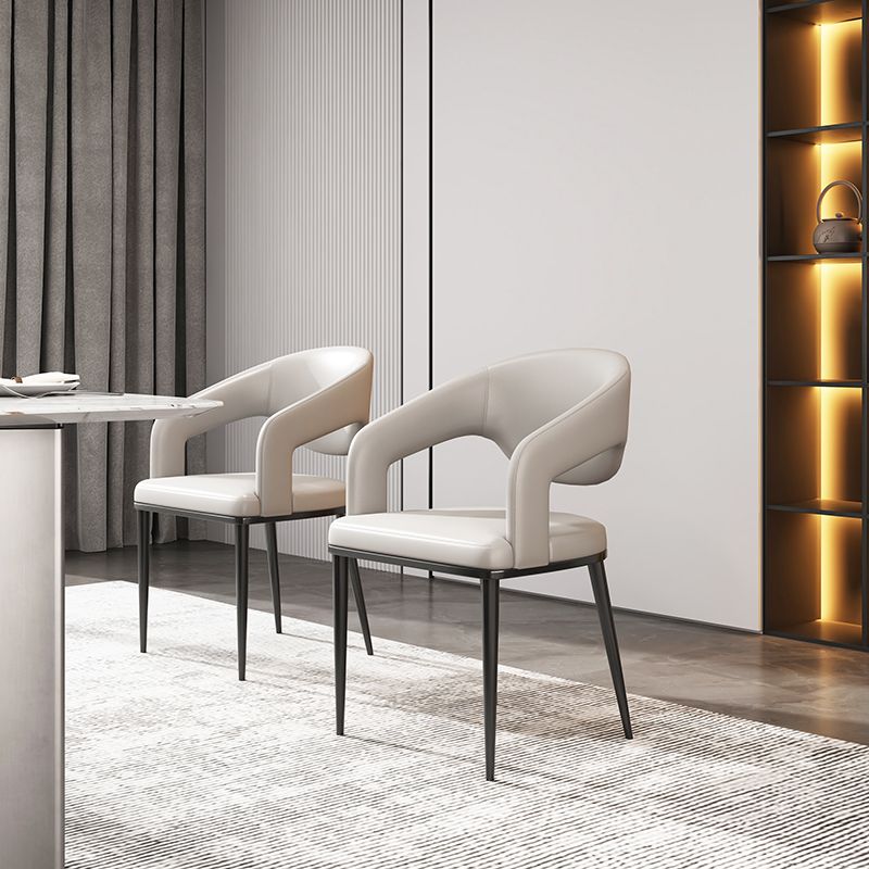 Sedia da sala da pranzo aperta gambe nere contemporanee sedia da pranzo