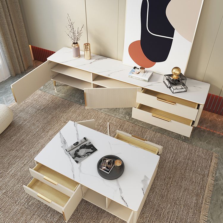 Rectangle Enclosed Storage TV Stand Luxury Sintered Stone Home Stand Console Clearhalo 'furn' 'furn_tv_stands_entertainment_centers' 'Furniture' 'Living Room Furniture' 'TV Stands & Entertainment Centers' 'TV Stands & Media Storage Furniture' 'tv_stands_entertainment_centers' 1200x1200_cc15d5c1-cf90-4f4e-ab74-4b562cf8bd06