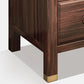Traditional 4-Drawer Brown Solid Wood Dressing Table with Mirror Makeup Vanity Stool