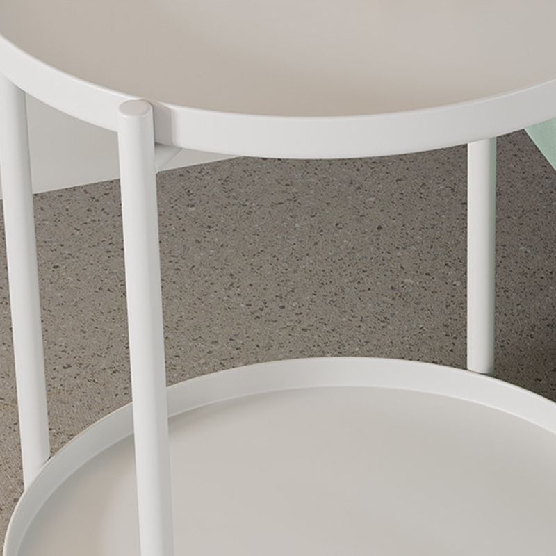 20,4 "4 gambe alte 4 gambe/gambe trasversali tavolino in metallo tavolo laterale superiore del vassoio tondo