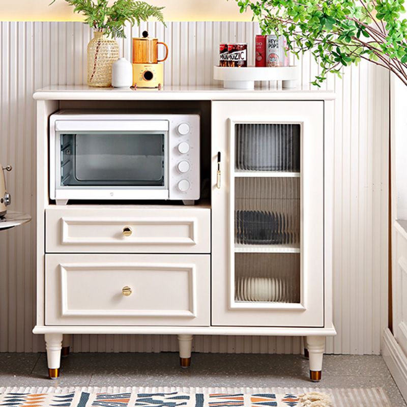 Serveur d'étagère réglable contemporain Server en pierre supérieure avec des jambes en bois massif