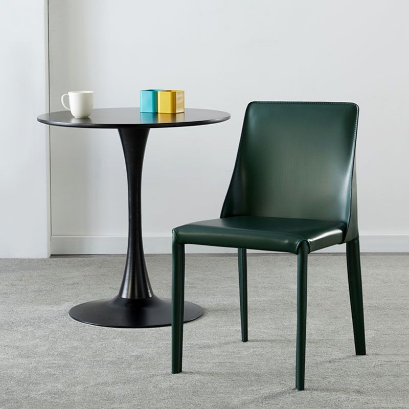 Designer Style Leather Solid Back Side Chair Matte Finish Home Dining Chair Clearhalo ' kitchen&dining_furn' 'Dining Chairs' 'Dining Tables & Seating' 'dining_chair' 'furn' 'furn_dining_chair' 'Furniture' 'furniture_dining_chair' 'Kitchen & Dining Furniture' 'kitchen' 1200x1200_cc1688f5-c05b-4bb9-8d1d-372185cf7c22