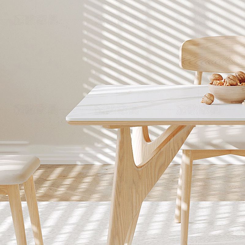 モダンなダイニングテーブルセットウッドベースのキッチン家具セット付き1/4/7ピース