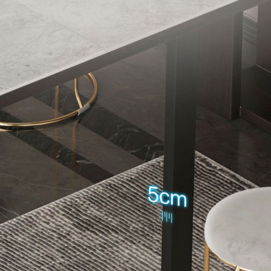 5/7/9 PCs tavolo da dinette a forma di rettangolo contemporaneo con sedia senza braccia