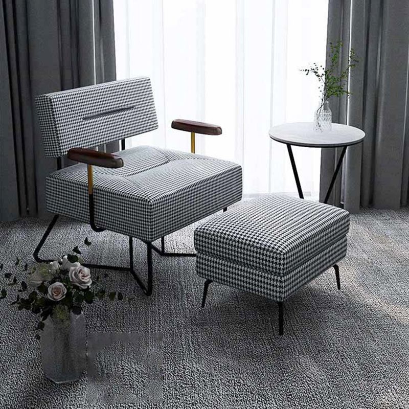 Round Side End Table with Slate Top, Contemporary Frame End Table