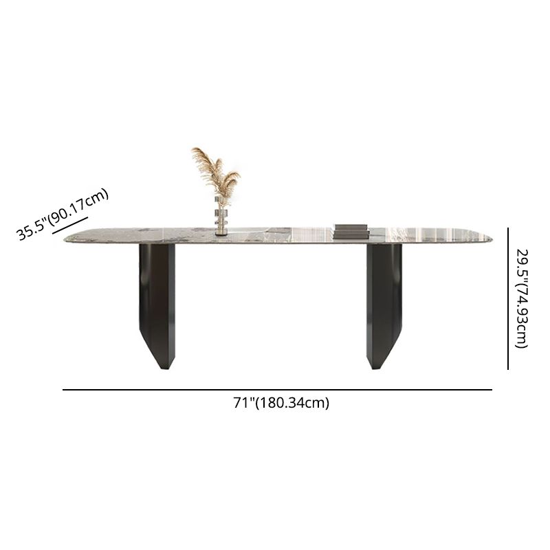 Minimalist Sintered Stone Dining Room Set with Rectangle Top and Black Base Kitchen Furniture Clearhalo 'Dining Room Sets' 'Dining Tables & Seating' 'dining_room_set' 'Furniture' 'furniture_dining_room_set' 'Kitchen & Dining Furniture' 'kitchen&dining_furn' 'kitchen' 1200x1200_cc1907ac-a370-4335-a110-86eef73f77ad