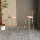 Glam Armless Backrest Counter Stool Iron Cashier Bar Stool with Cushion and Pedal Clearhalo 'Bar Furniture' 'Bar Stools' 'bar_stools' 'furn' 'furn_bar_stools' 'Furniture' 'Kitchen & Dining Furniture' 1200x1200_cc193ddf-6916-473c-89f3-b9e4e78b6801